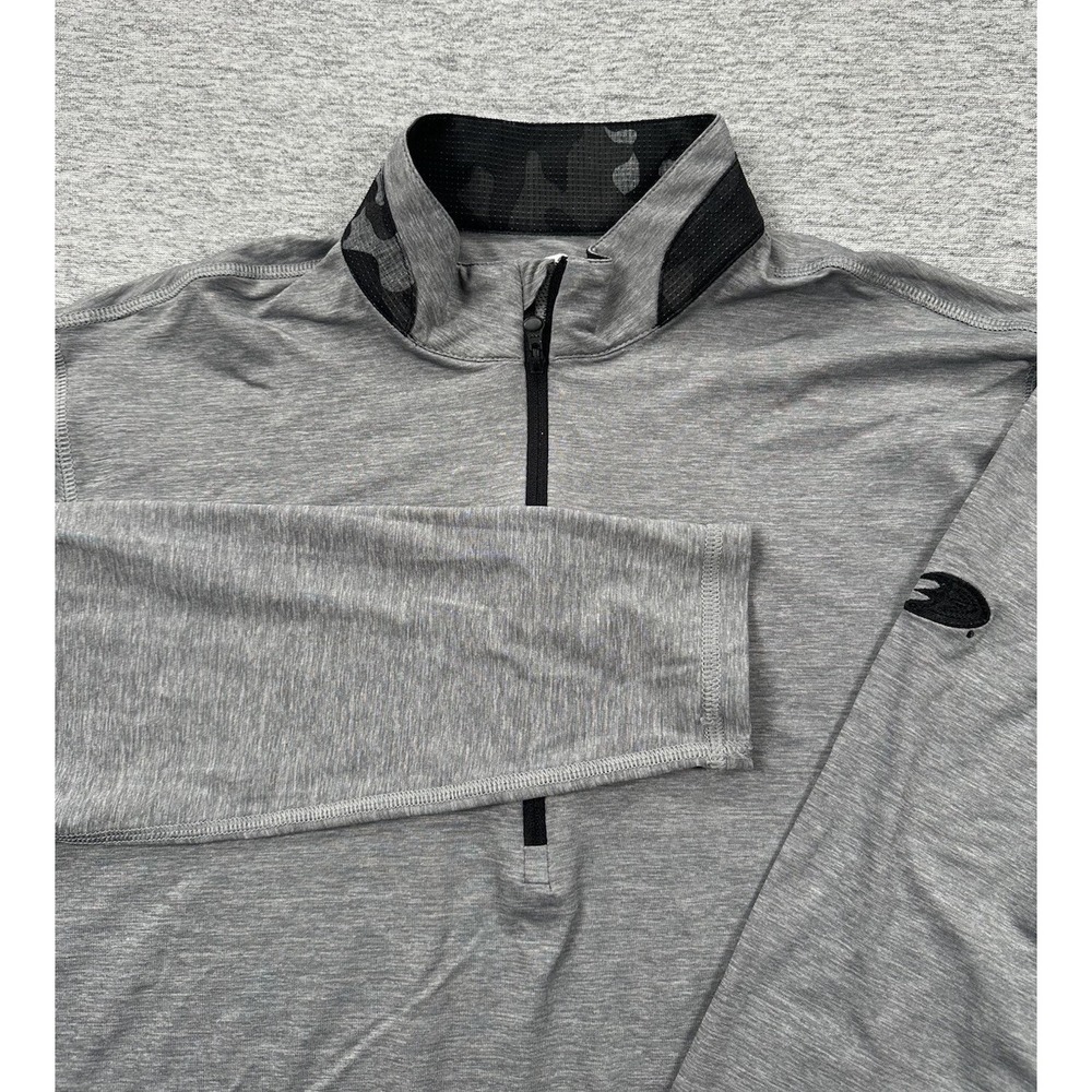 Greyson Sport Golf Pullover Mens Large Gray 1/4 Zip Anaheim Ducks Logo Stretch